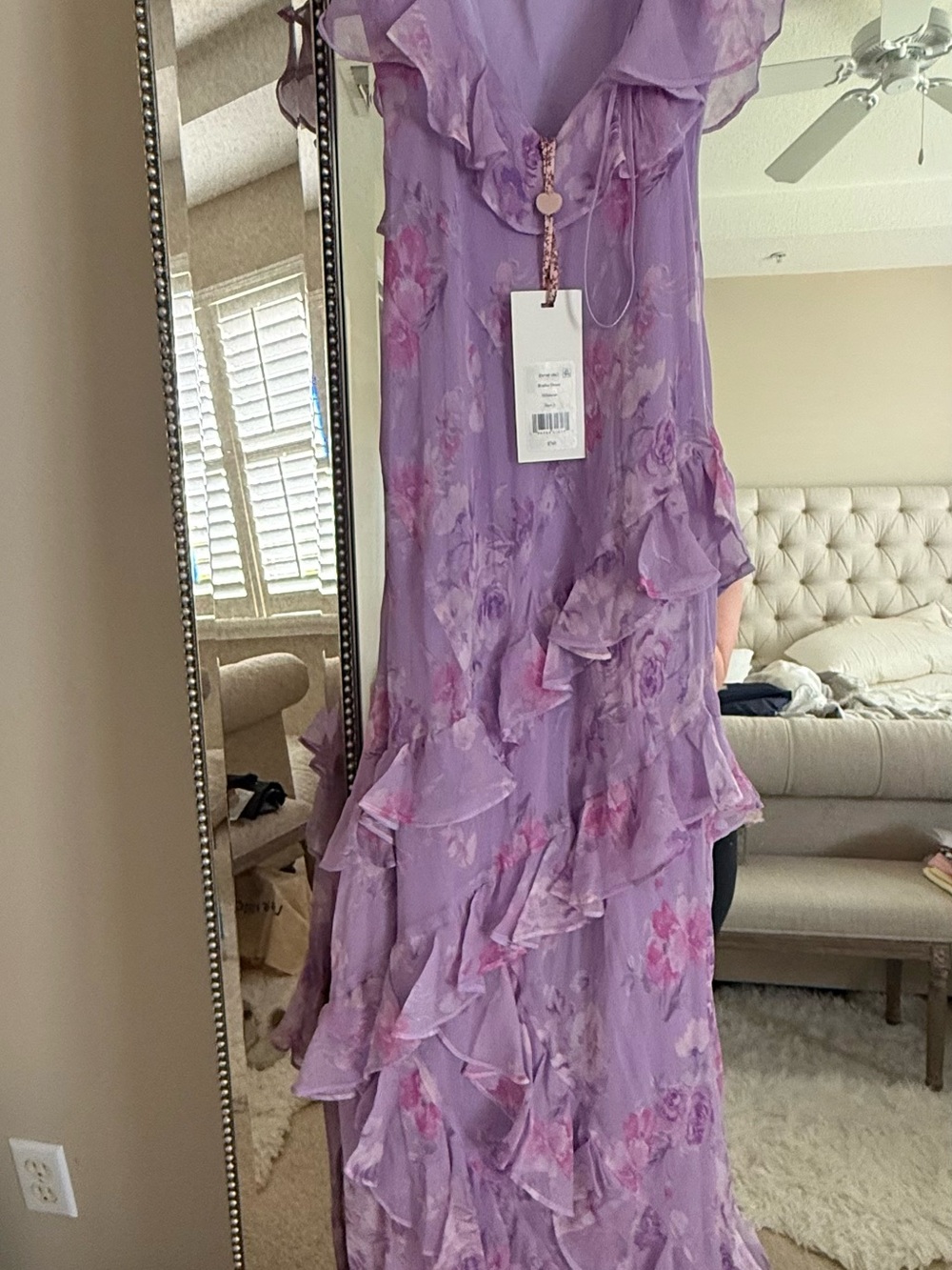 LoveShackFancy Lavender Rialto Maxi Dress in Hibiscus - Picture 3 of 5